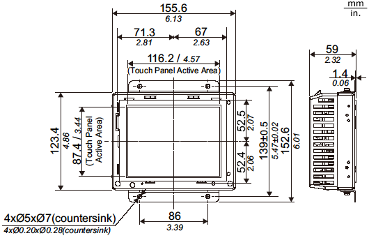 GP4000 Series External Dimensions