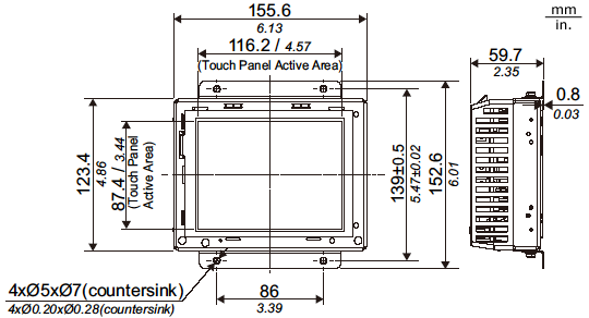 GP4000 Series External Dimensions