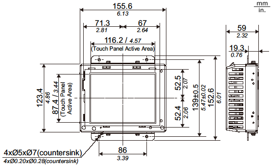 GP4000 Series External Dimensions