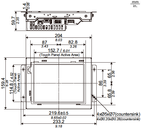 GP4000 Series External Dimensions