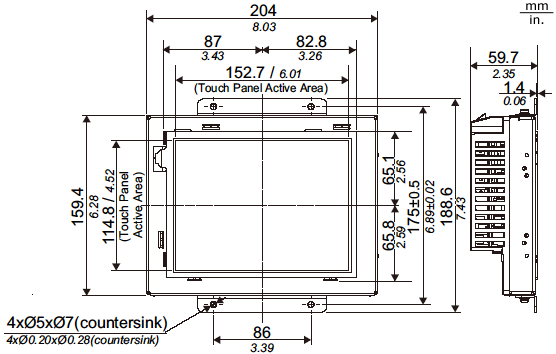 GP4000 Series External Dimensions