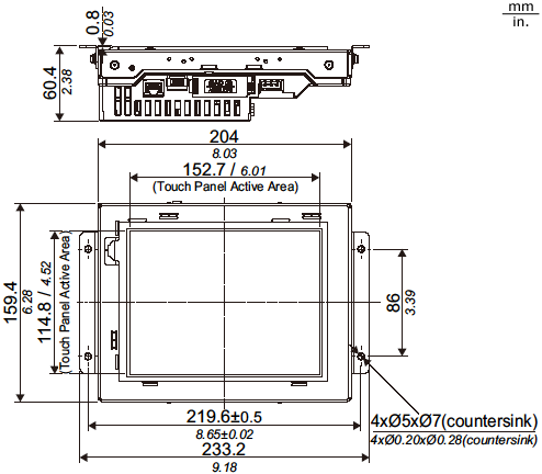 GP4000 Series External Dimensions