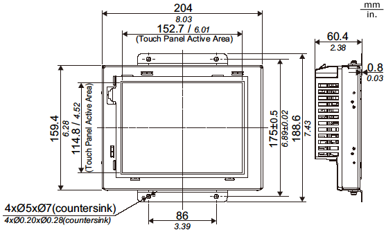 GP4000 Series External Dimensions