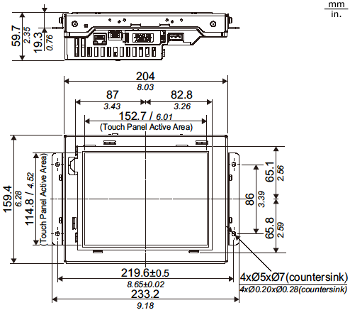 GP4000 Series External Dimensions