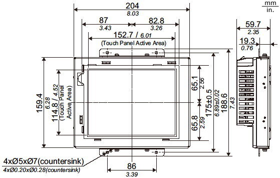 GP4000 Series External Dimensions