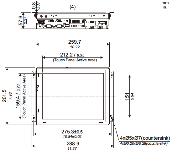 GP4000 Series External Dimensions