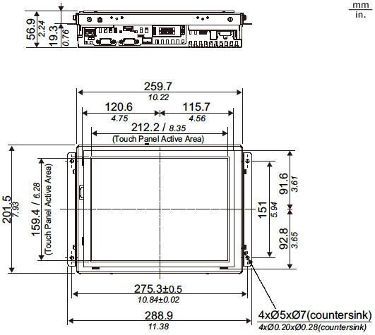 GP4000 Series External Dimensions