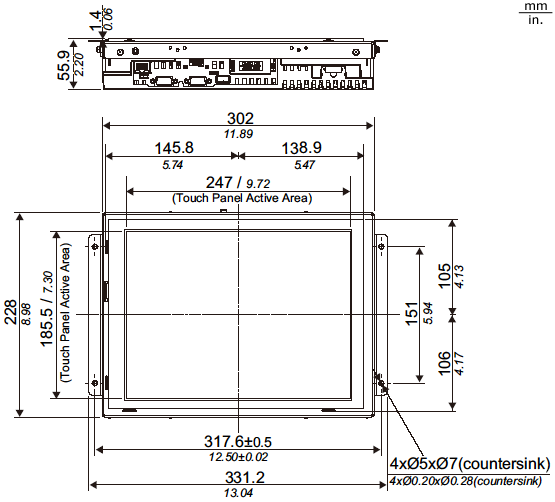 GP4000 Series External Dimensions