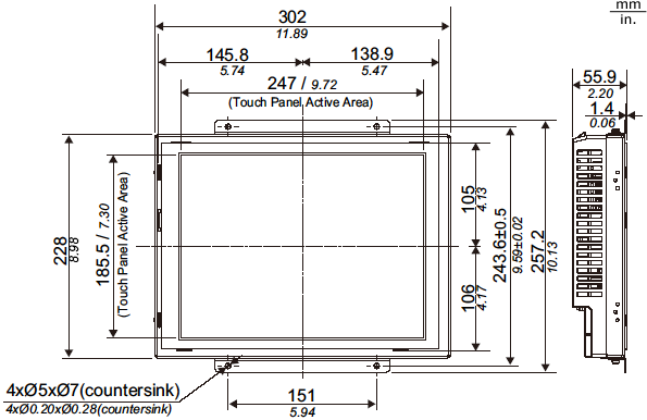 GP4000 Series External Dimensions