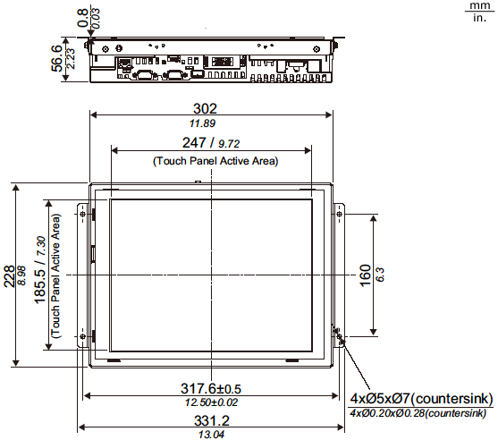 GP4000 Series External Dimensions