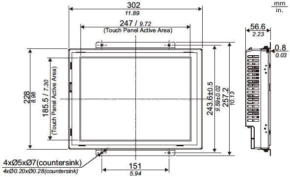 GP4000 Series External Dimensions