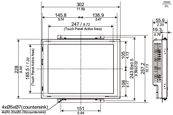 GP4000 Series External Dimensions