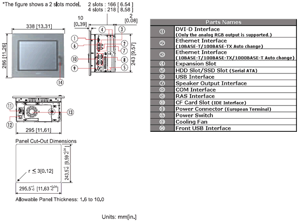 PL-3600T External Dimensions