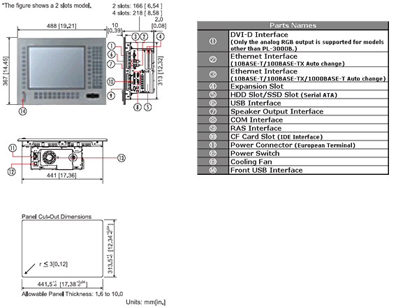 PL-3700K External Dimensions