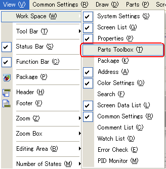 Setting Procedures To Use A New Parts Palette With Gp Pro Ex Faqs Proface