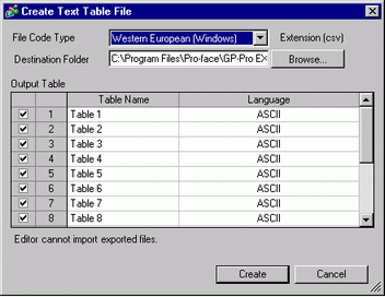 18.6.1 Procedure - Changing Text Table Without Transferring