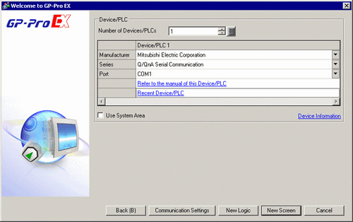 Wingpg 38.3.3.1 Selecting the Display Unit and Device/PLC - WinGP