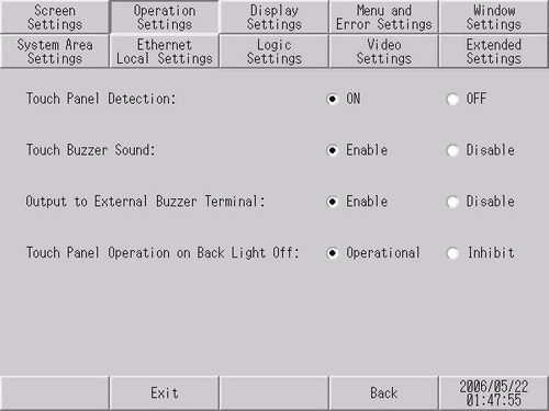 M.17.2.2 Main Unit - Operation Settings