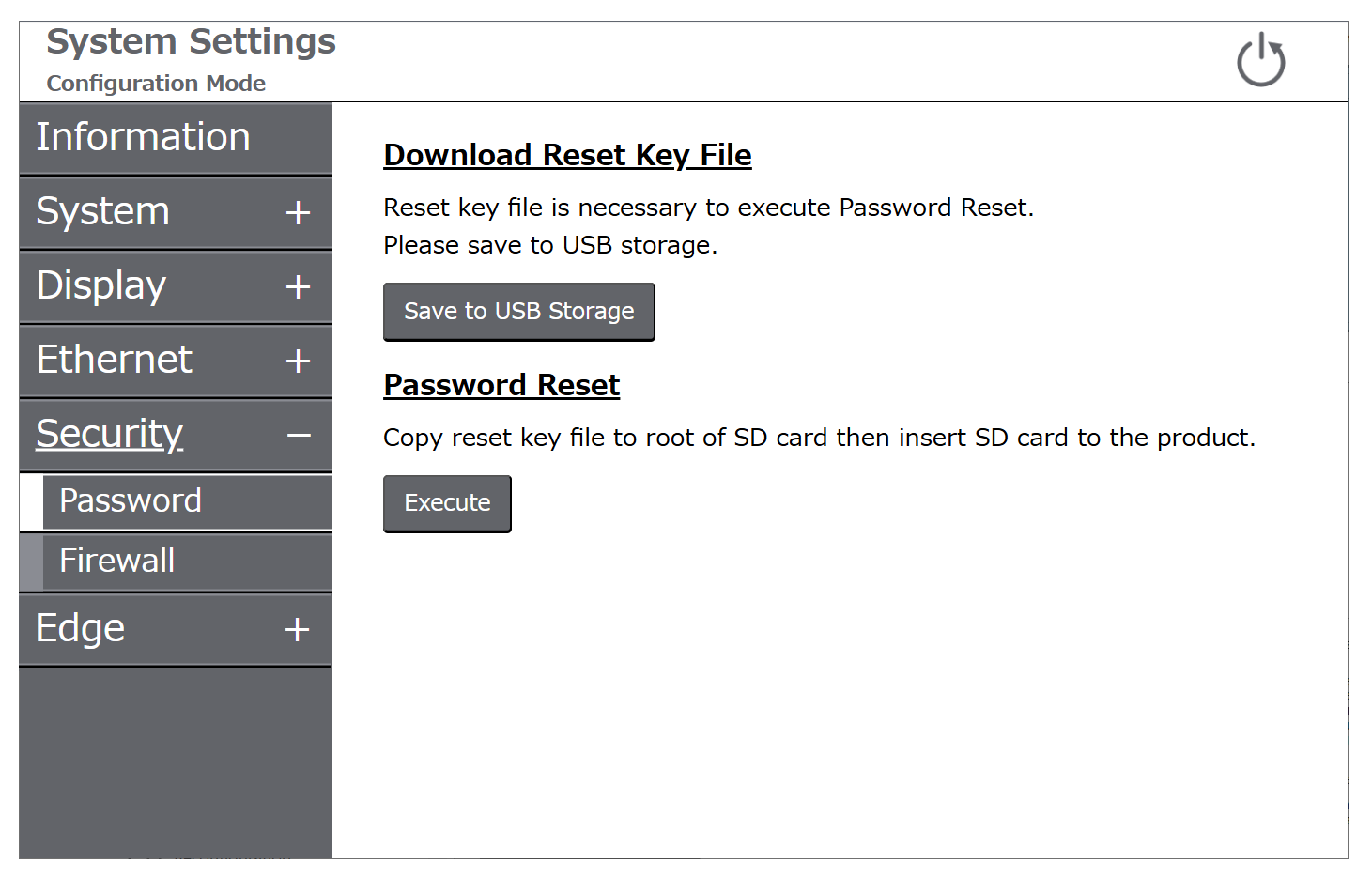 Password - GP6000 Series Standard Model